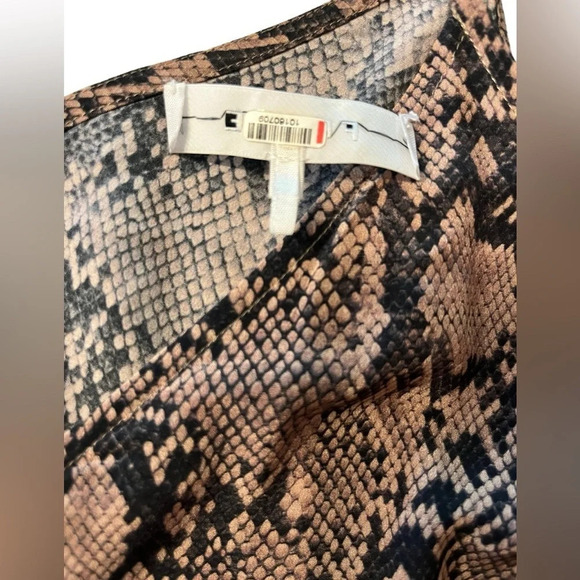 Frame Silk Python Print Sleeveless Classic Cami Top, Chocolate Sz L - Picture 5 of 9